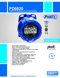 Thumbnail of document Data Sheet - PD6820 ProtEX-RTA Explosion-Proof Loop-Powered Flow Rate/Totalizer